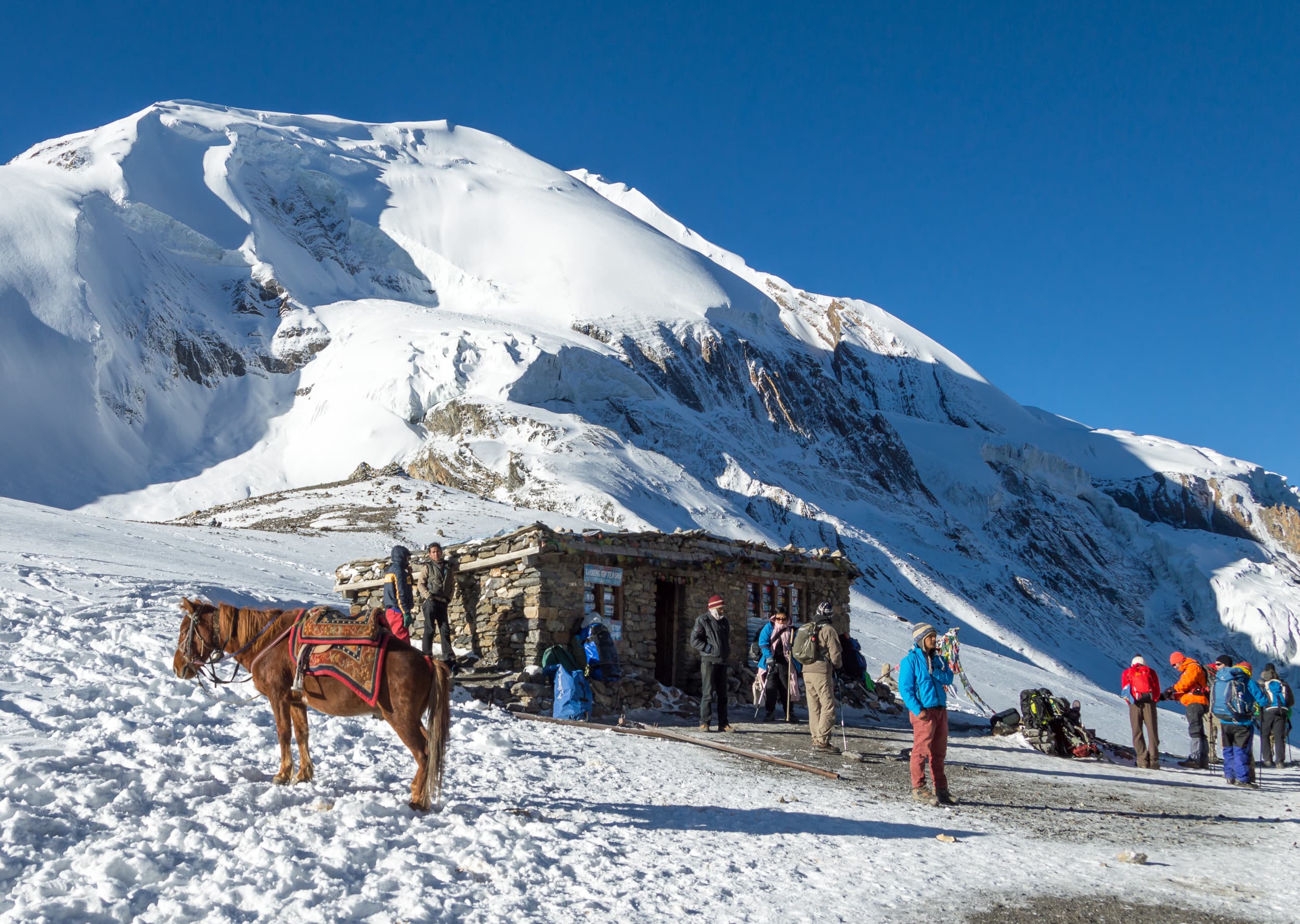 The Annapurna Circuit trail in the Nepal Himalaya