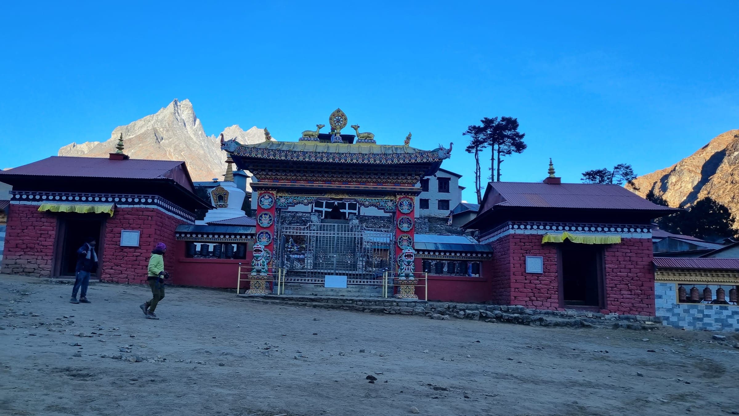 The painted gate of Tengboche Monastery